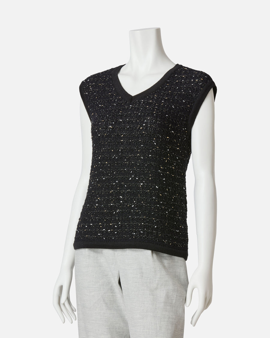 Organic cotton x lamé sequin pullover