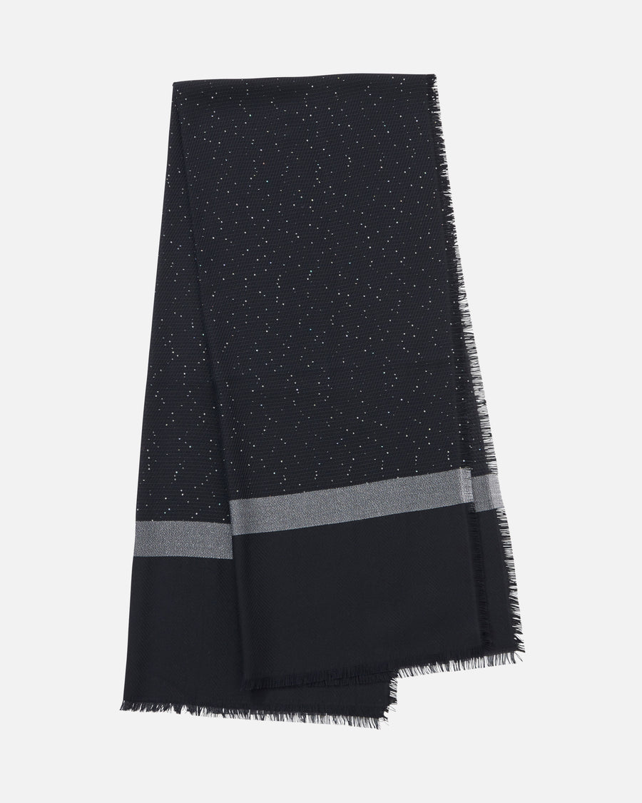 Sequined wool rayon stole