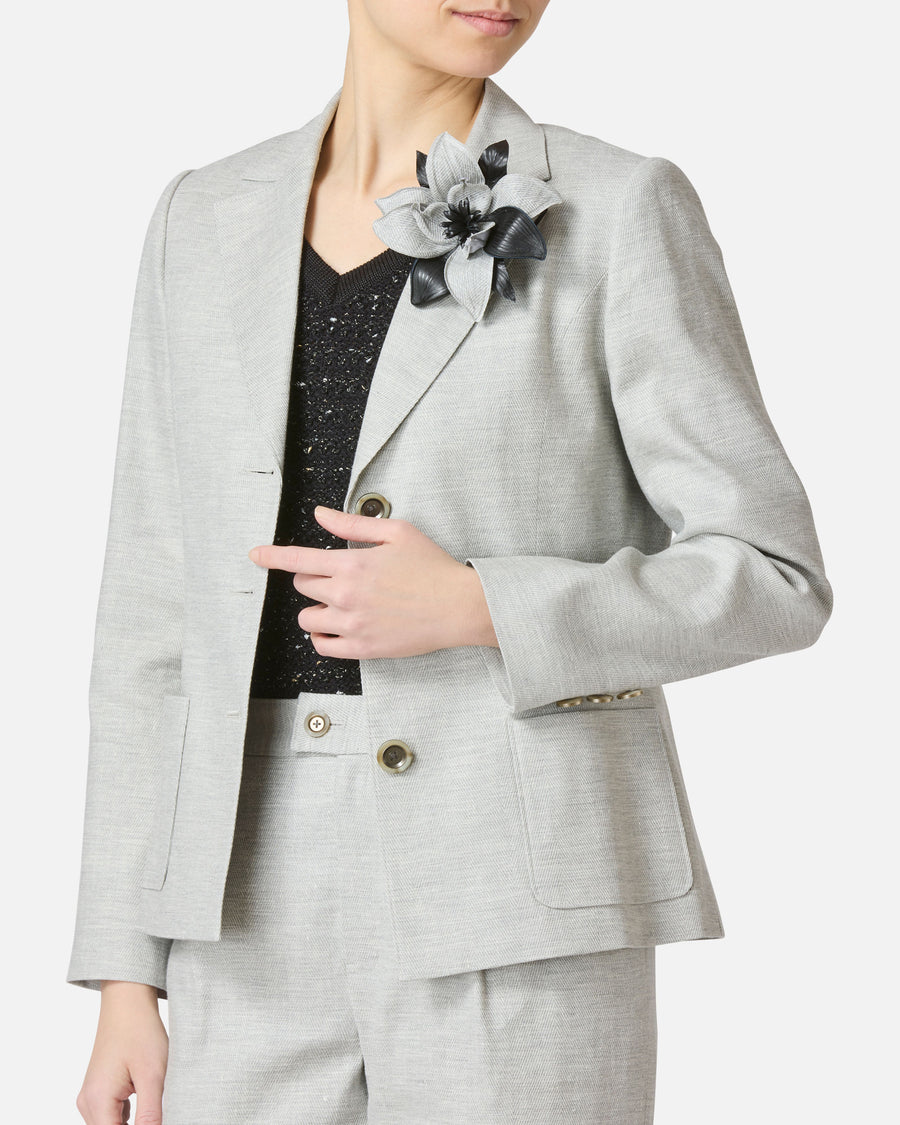 Linen x Faux Leather Corsage
