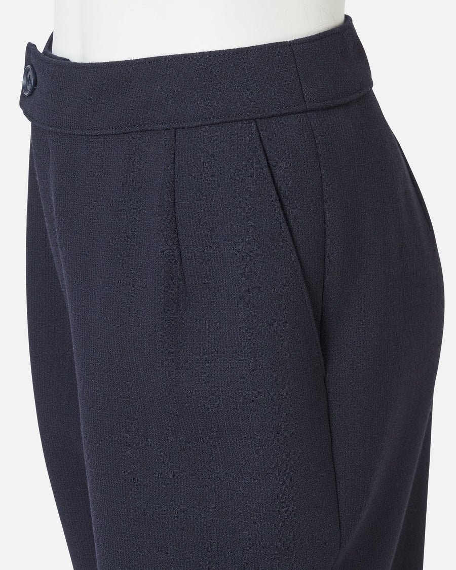 Stretch crepe tapered pants