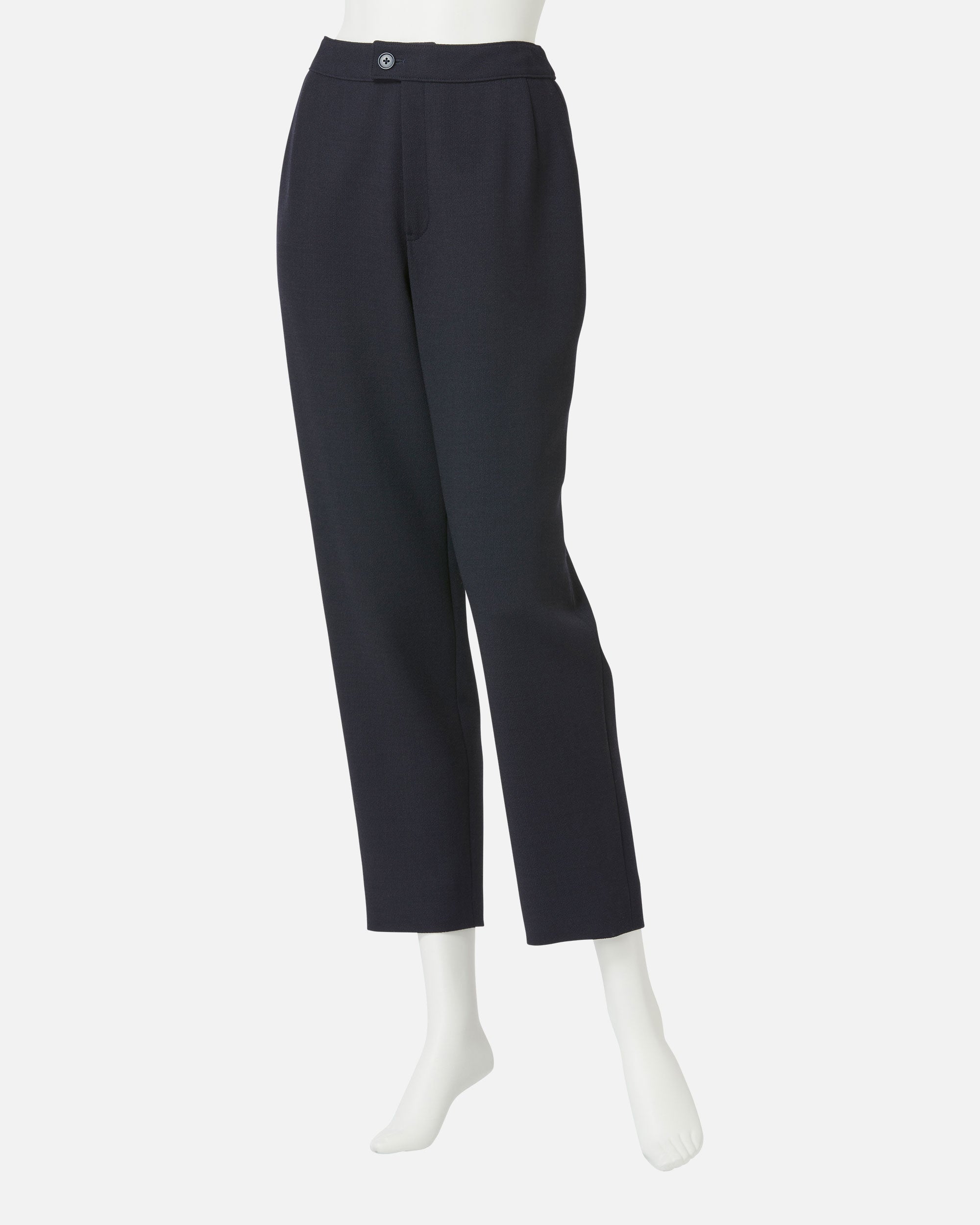 Stretch crepe tapered pants