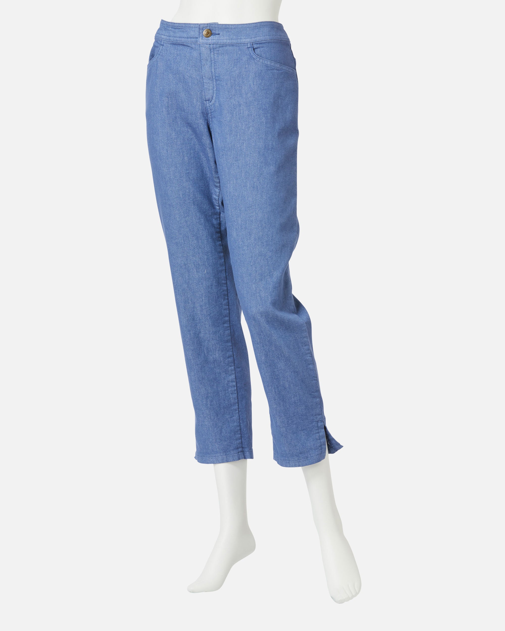Colored denim cropped pants