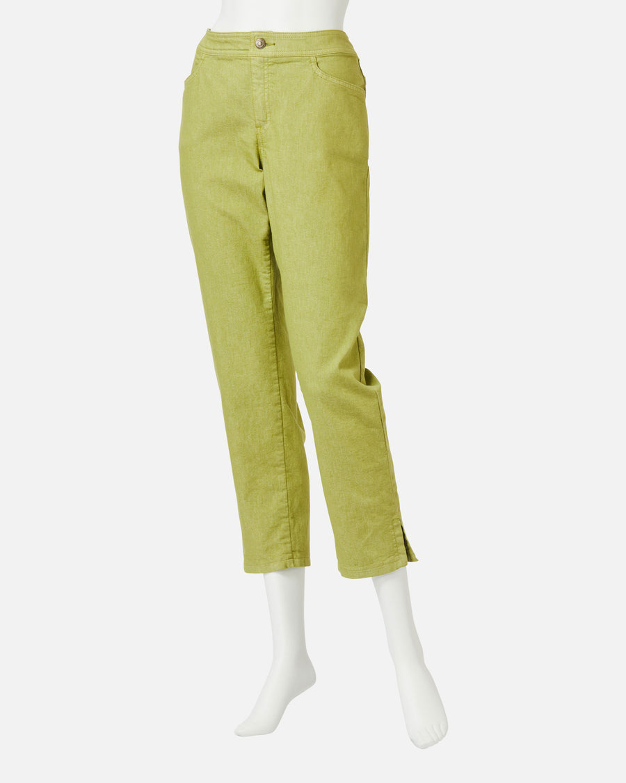 Colored denim cropped pants