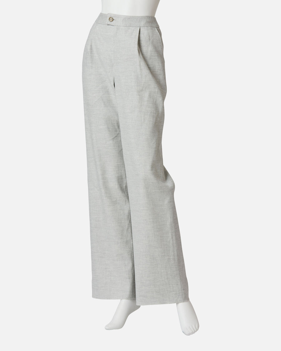 Stretch linen tuck pants
