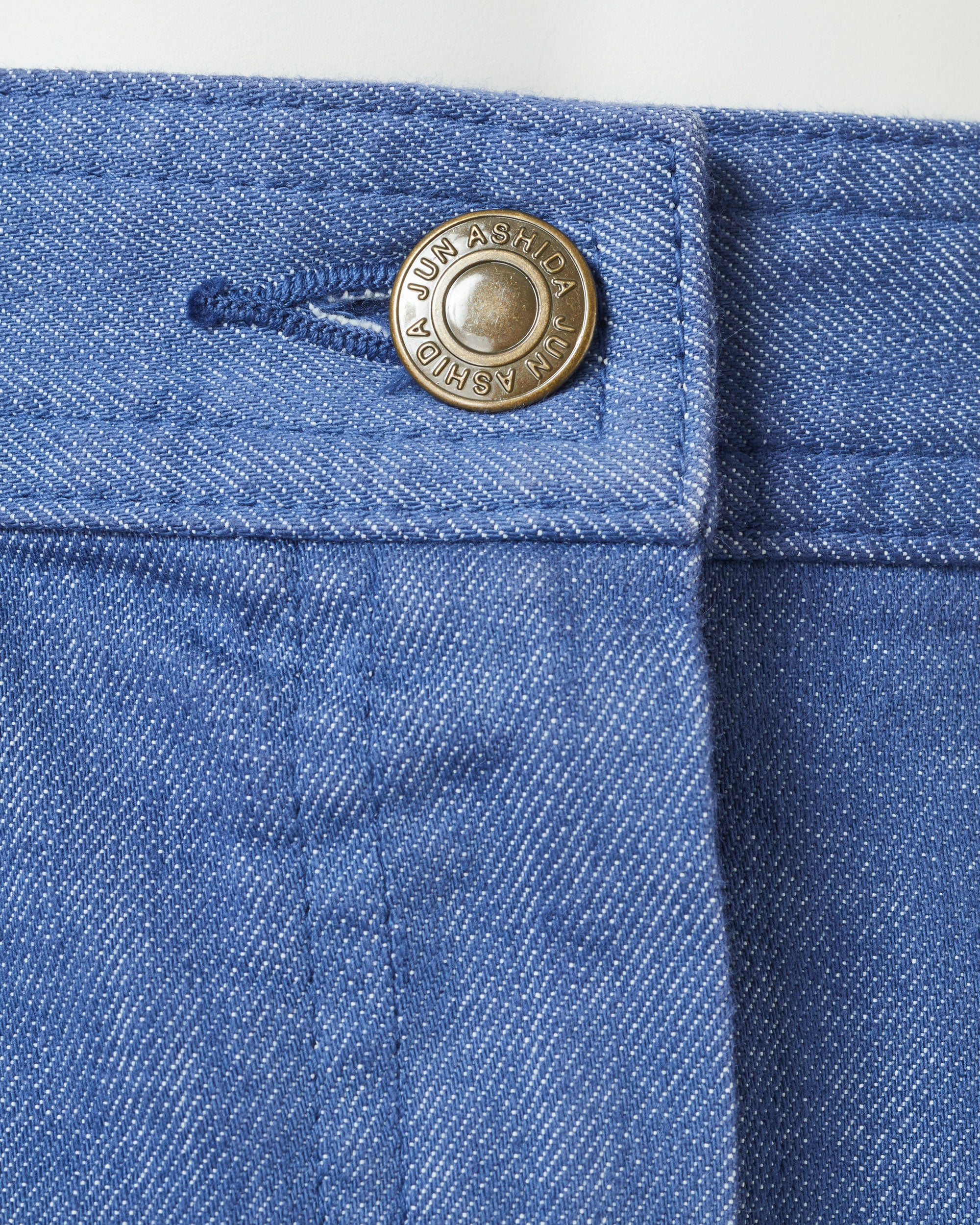 Colored denim semi-long skirt