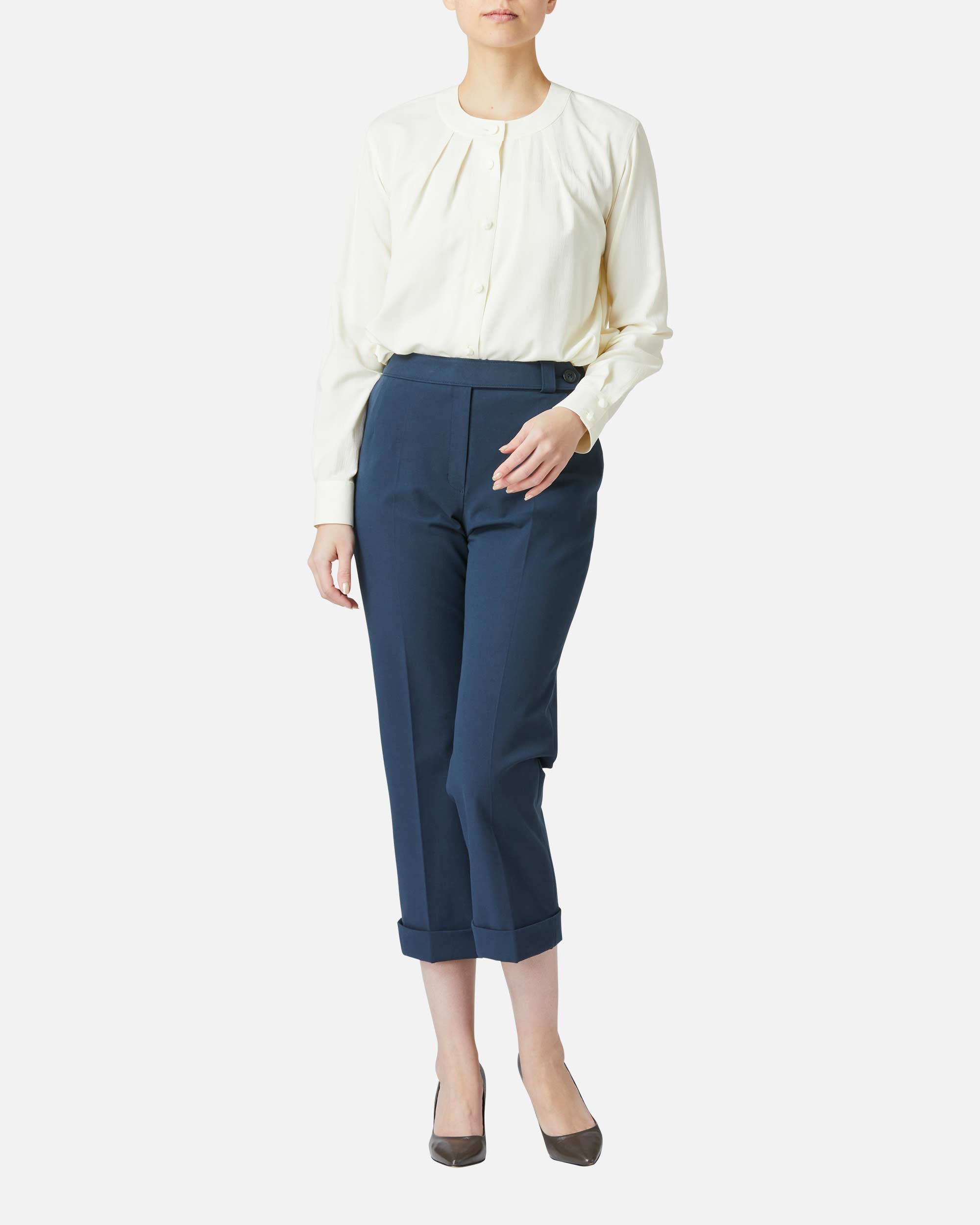 Stretch Gabardine Tapered Pants