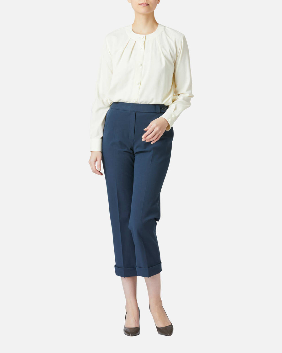 Stretch Gabardine Tapered Pants