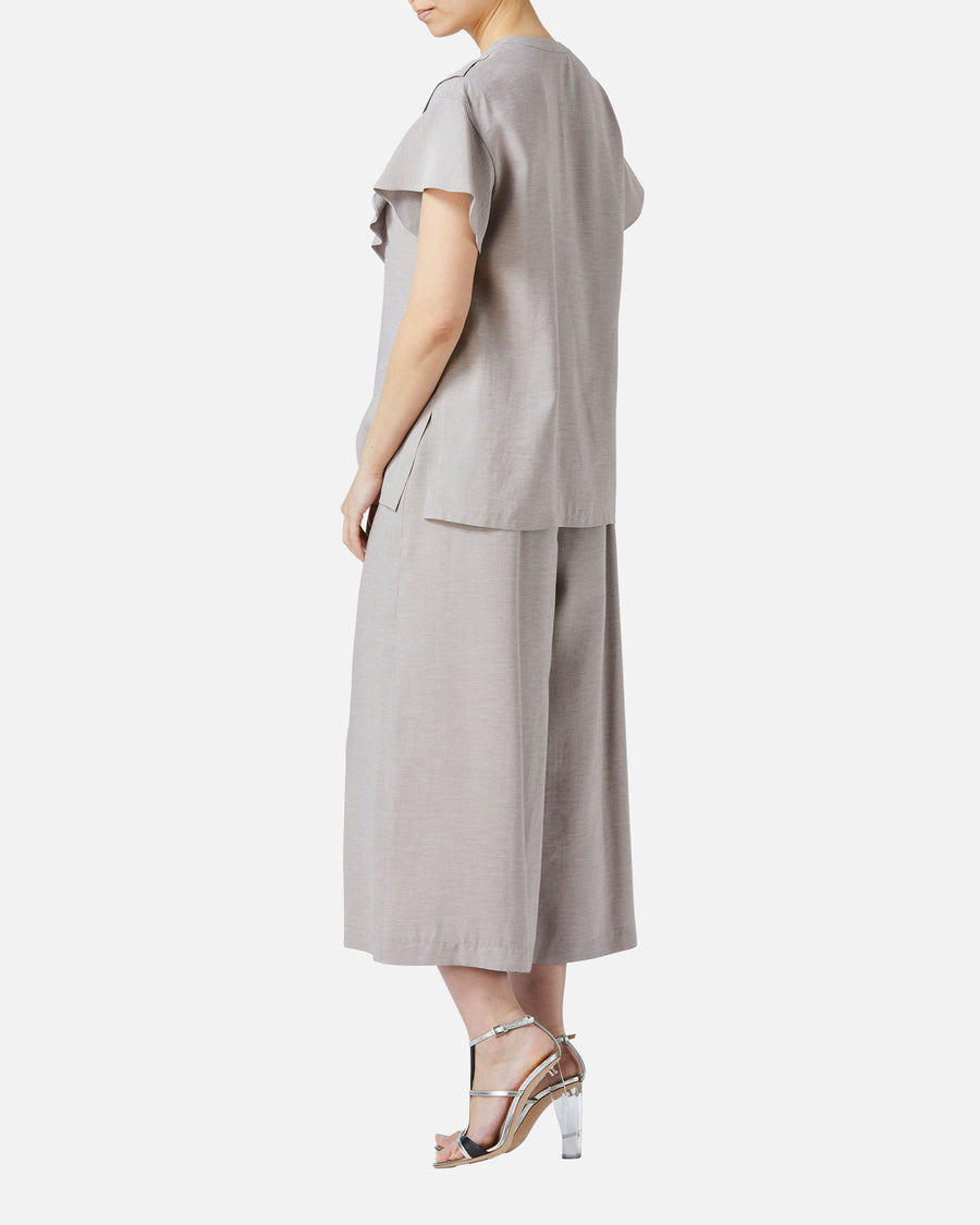 Gathered Waist Pants with Ribbon