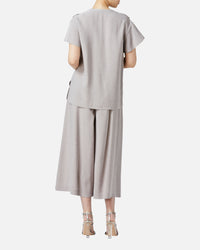 Gathered Waist Pants with Ribbon