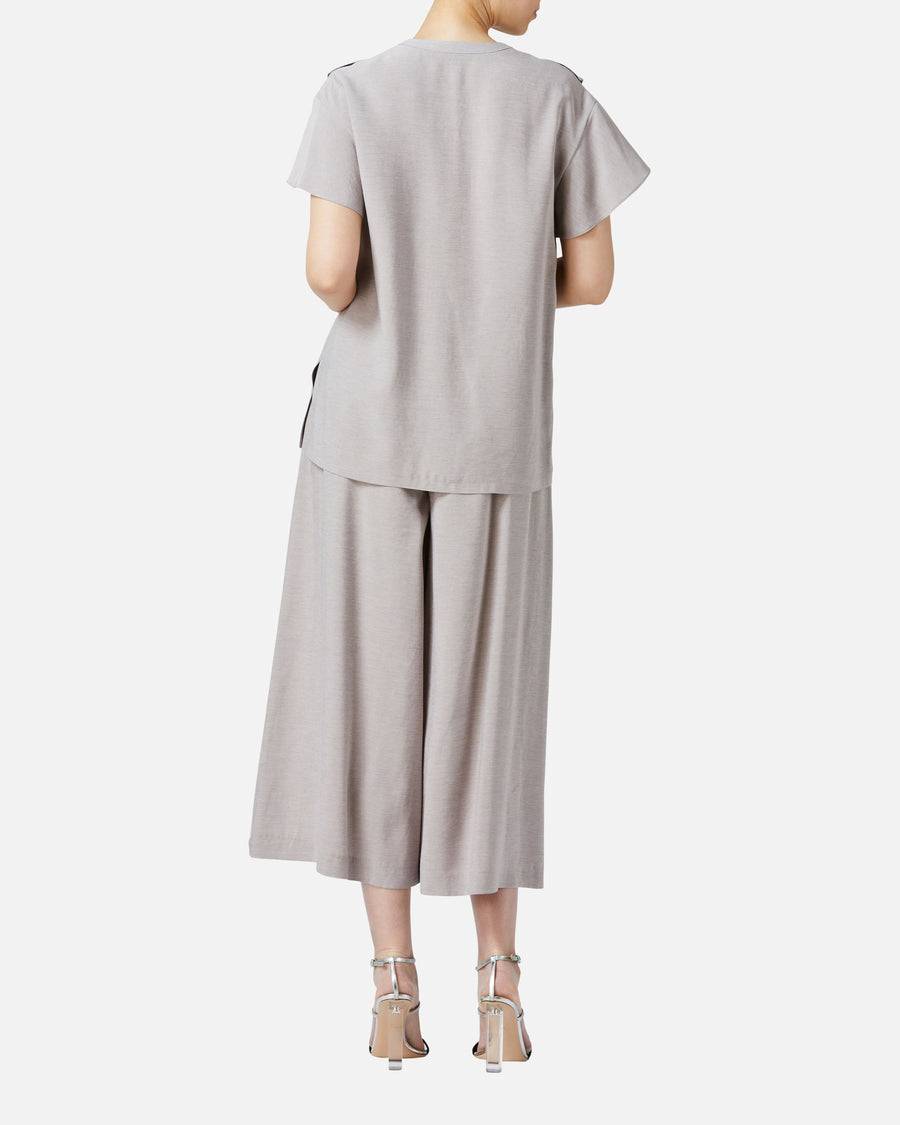 Gathered Waist Pants with Ribbon