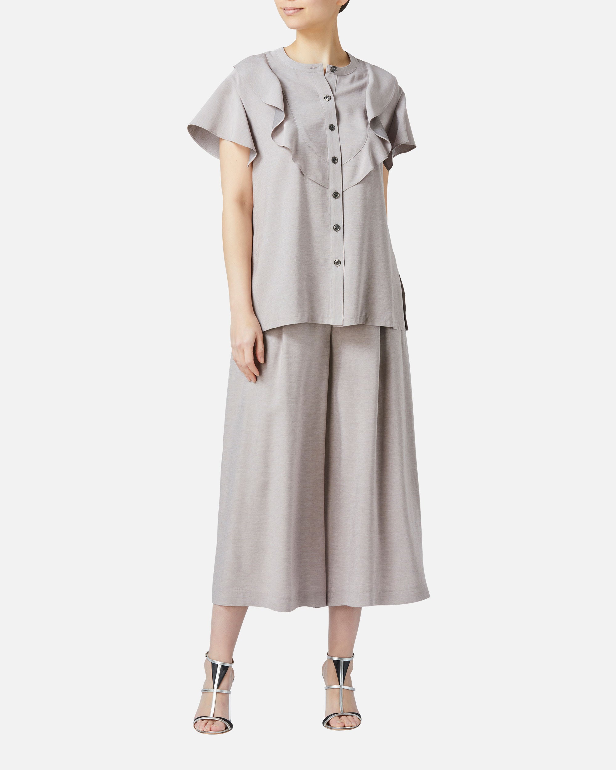 Gathered Waist Pants with Ribbon