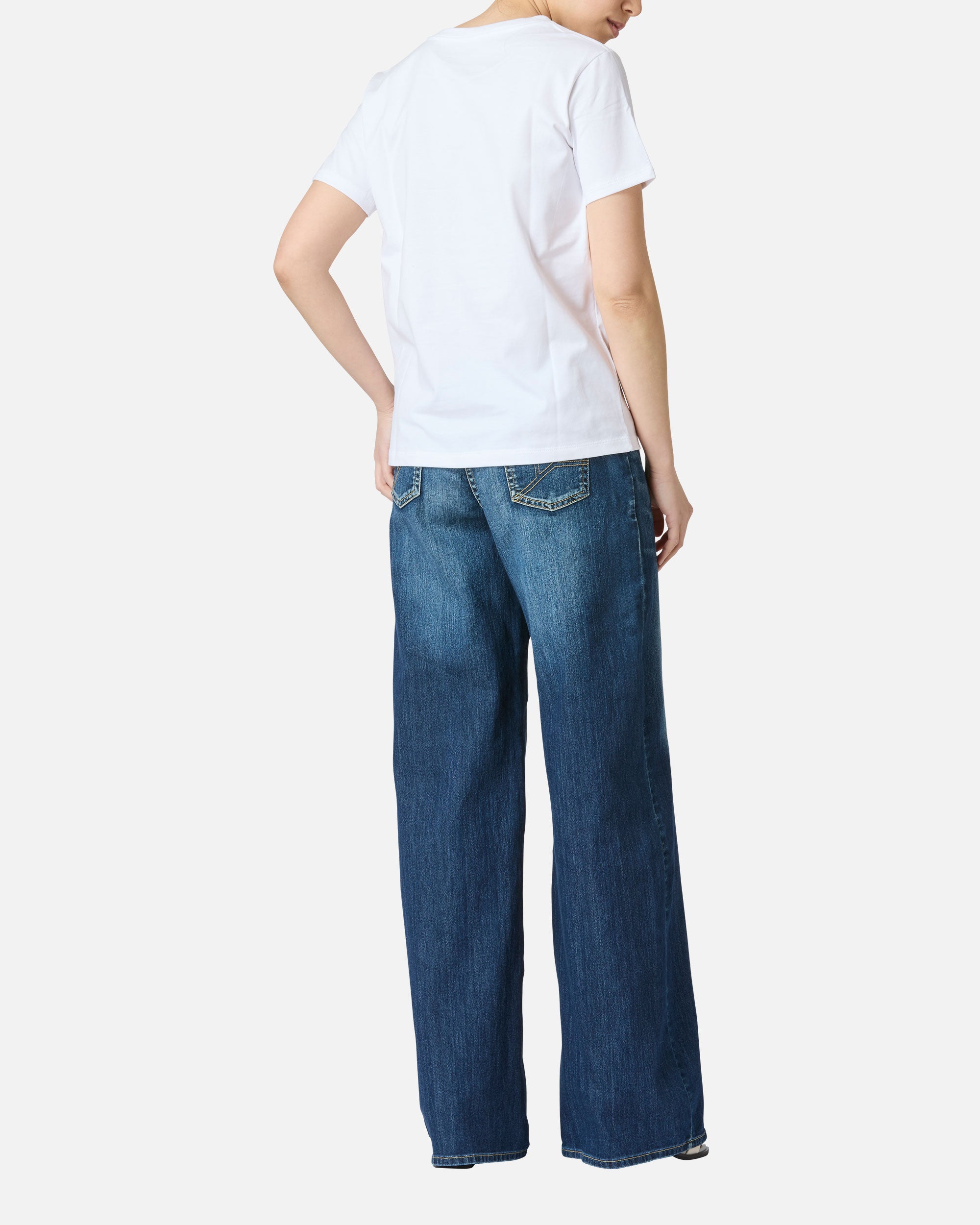 “Denim Maniac” print T-shirt