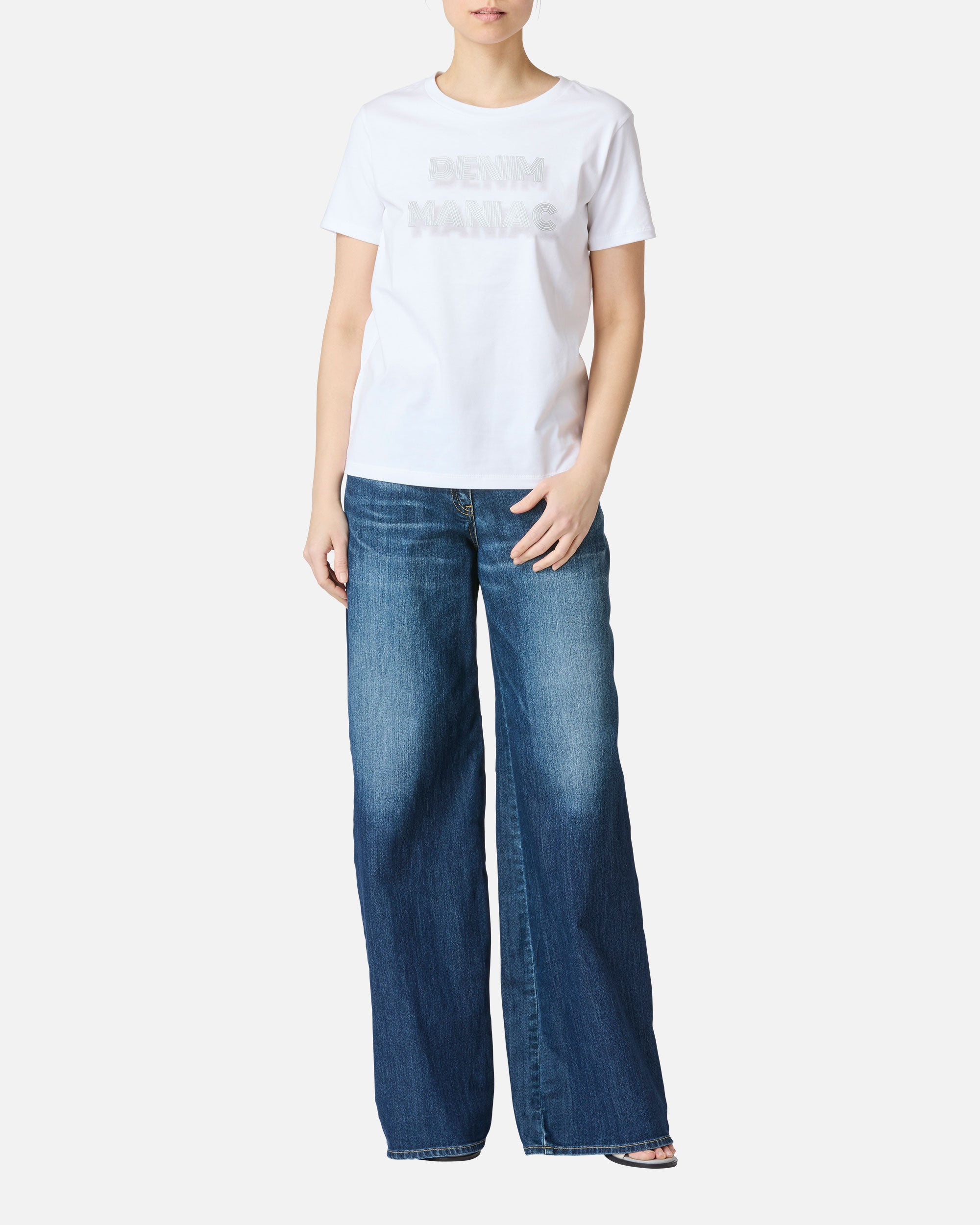 “Denim Maniac” print T-shirt