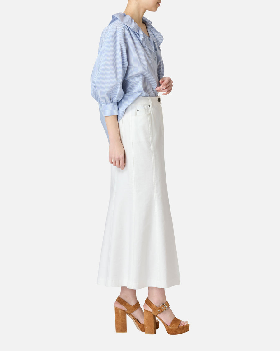 Cotton Rayon Twill Long Skirt