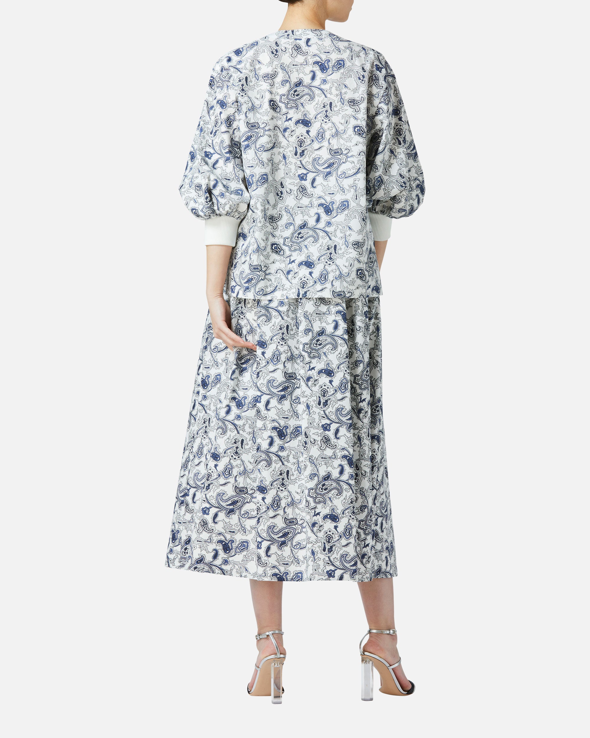 Paisley Print Gathered Skirt