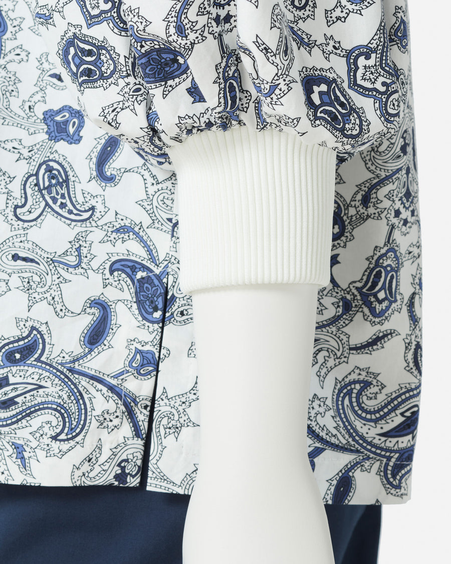 Puff Sleeve Blouse with Paisley Print