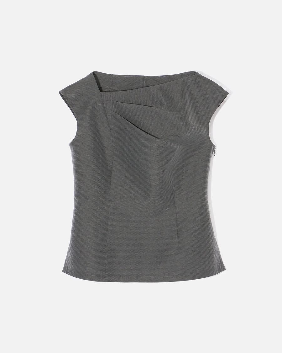 Polyester Nylon Jacquard Blouse with Ribbon