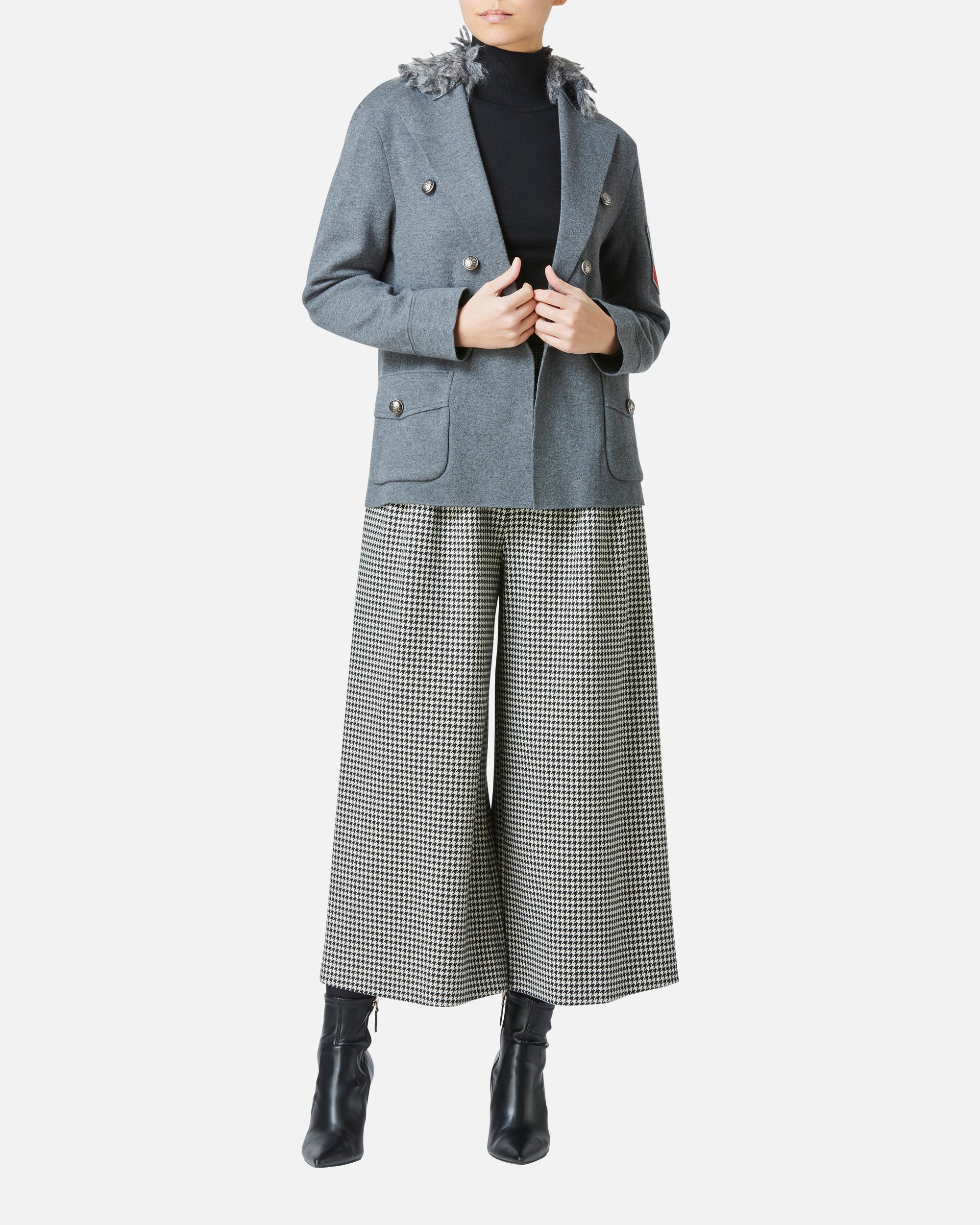 Wool Cashmere High-Neck Pullover