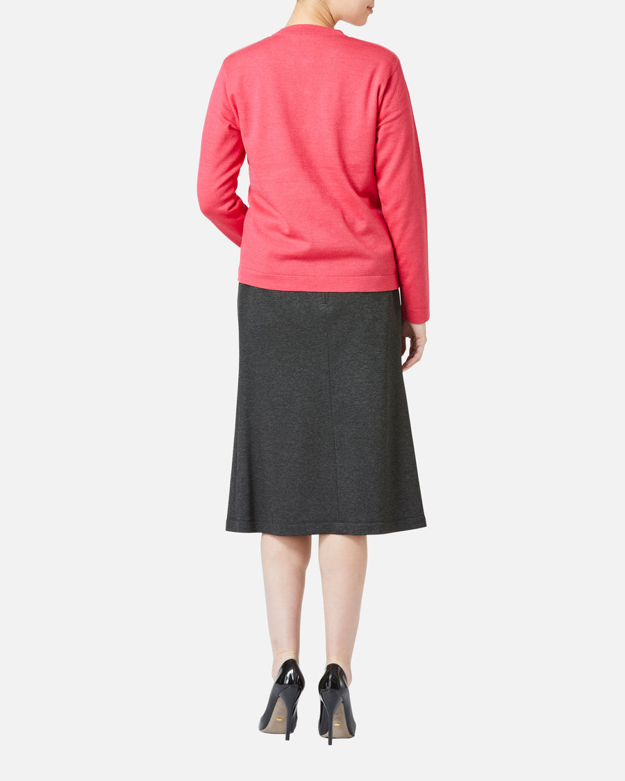 Fringed Wool Silk Knit Cardigan