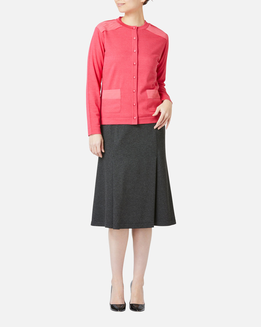 Fringed Wool Silk Knit Cardigan