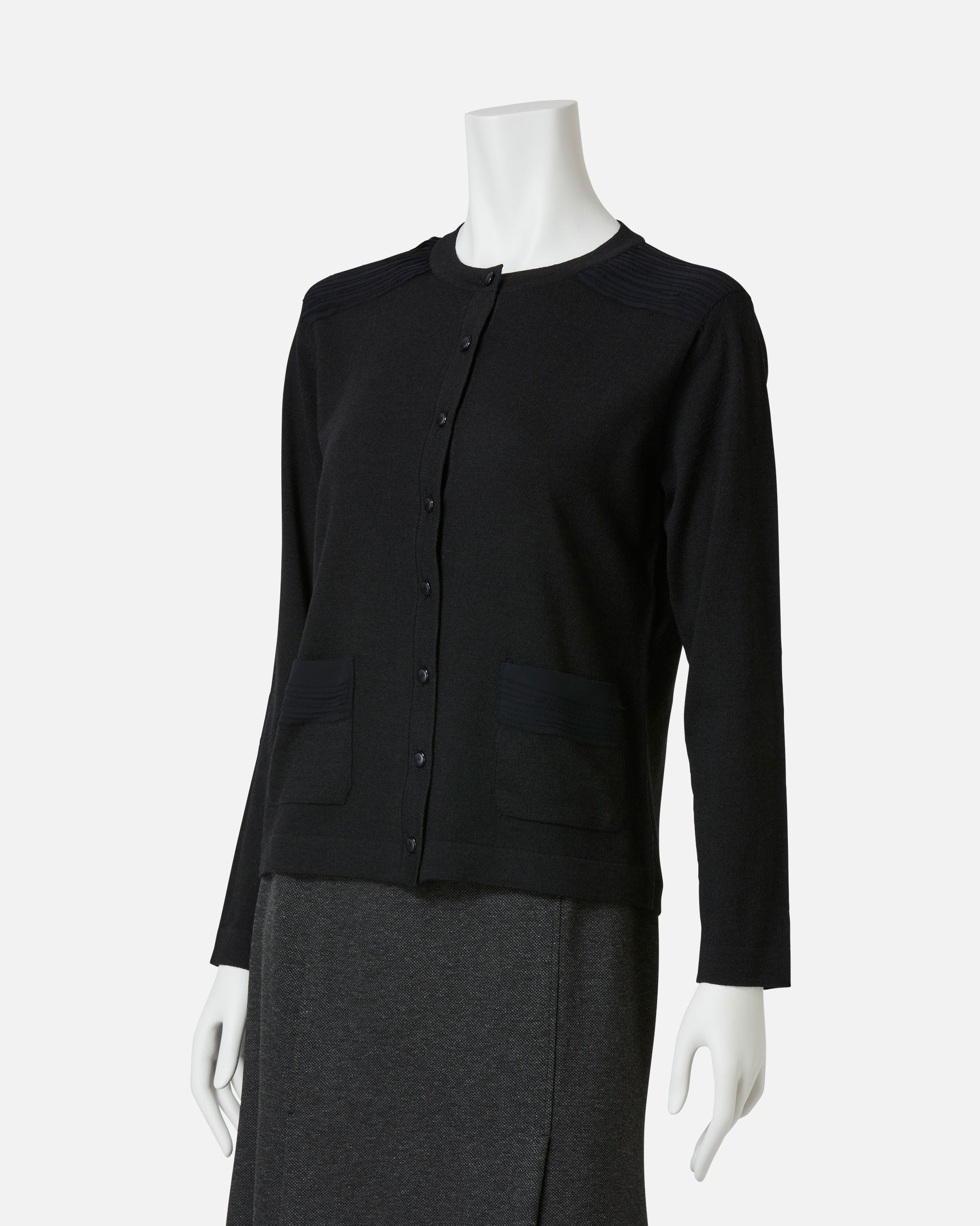 Fringed Wool Silk Knit Cardigan