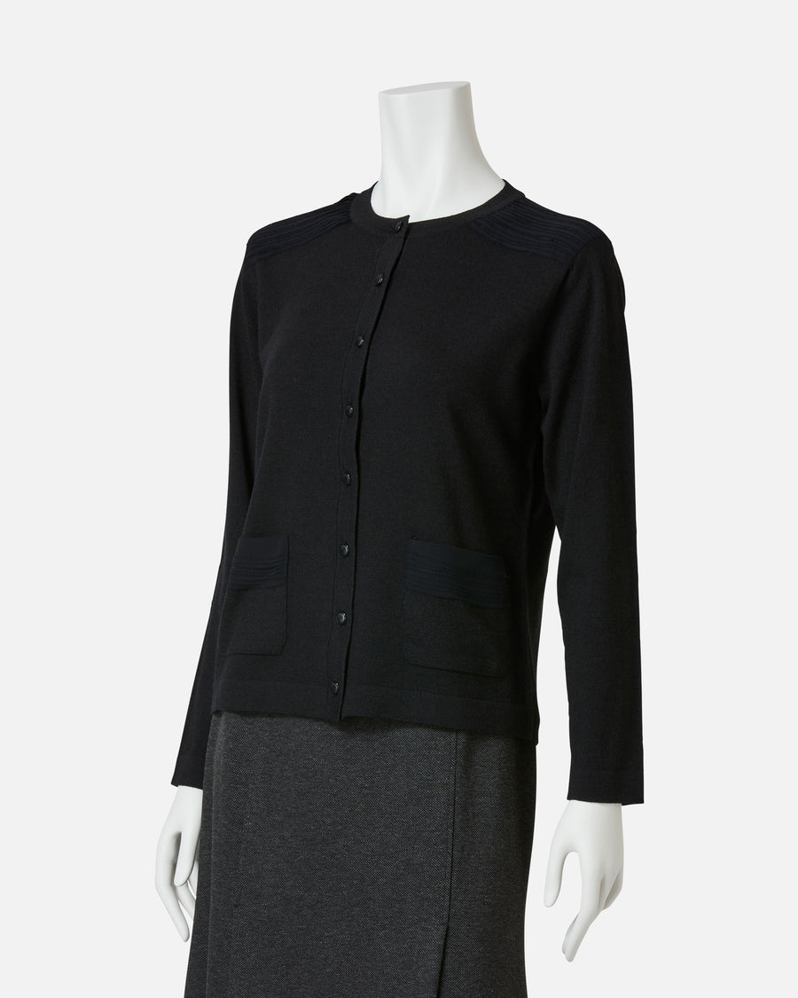 Fringed Wool Silk Knit Cardigan