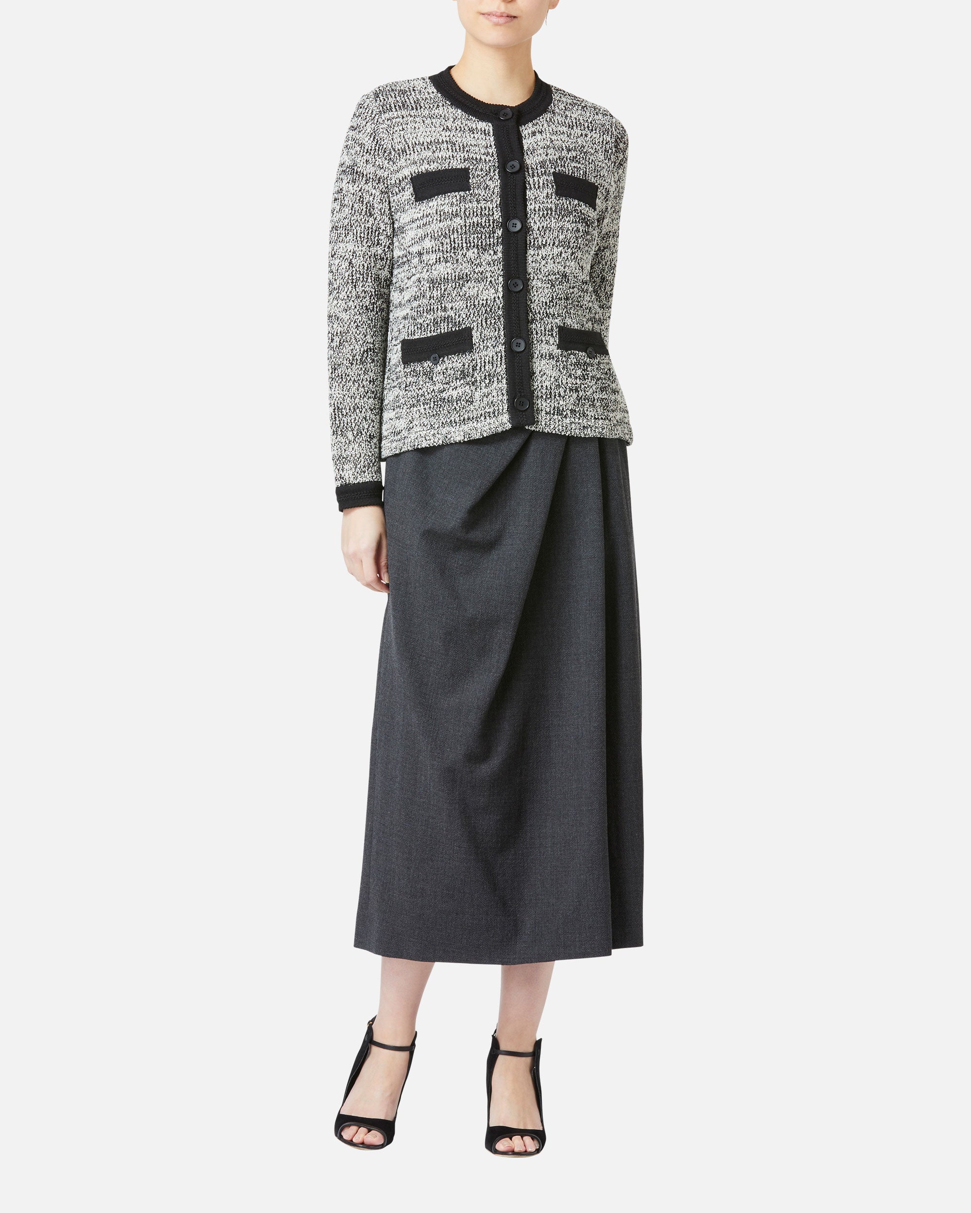 Tweed Style Knit Jacket