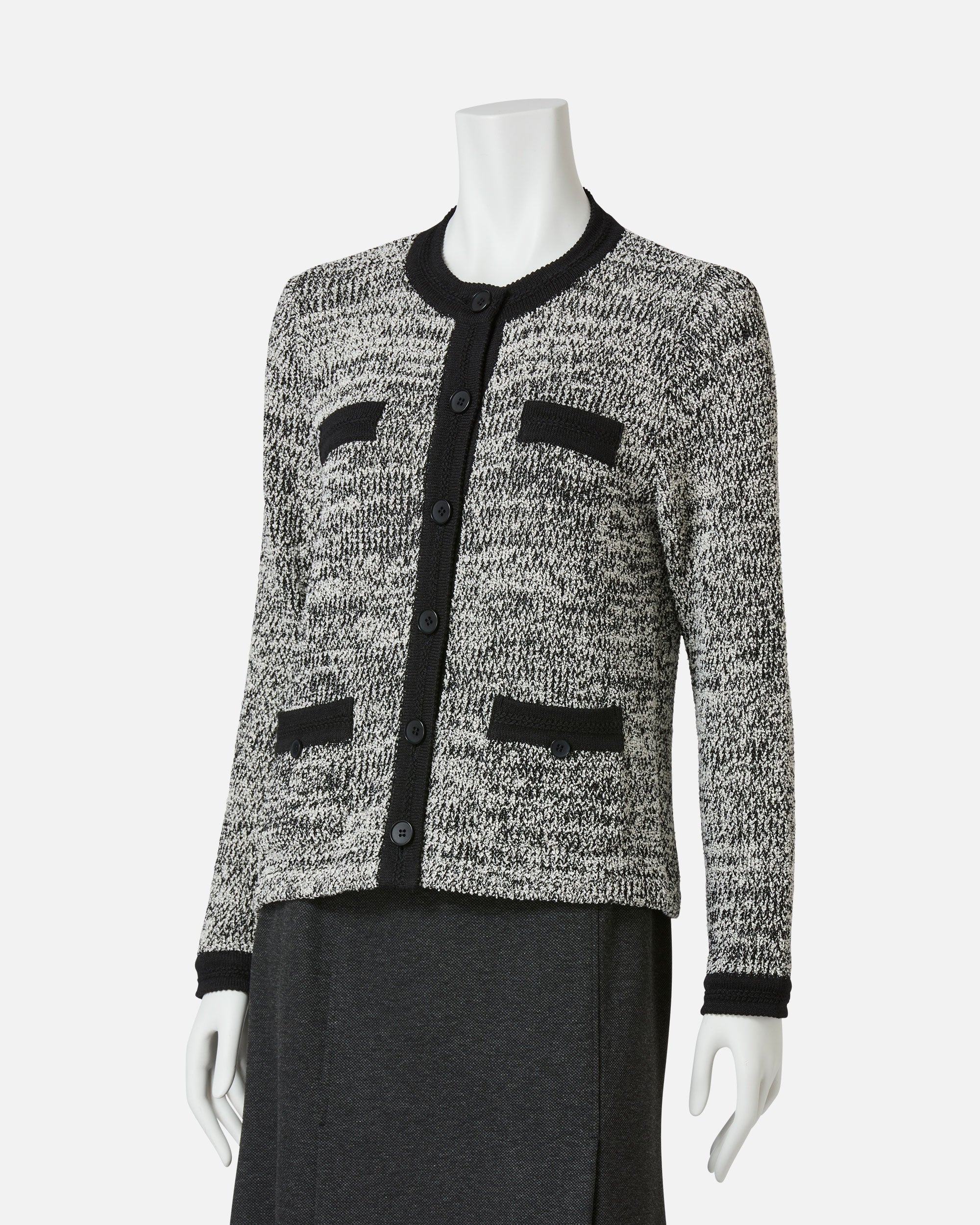Tweed Style Knit Jacket