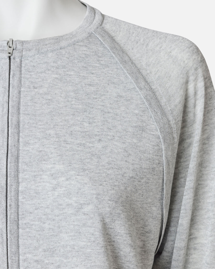 Zip-Up Knit Cardigan