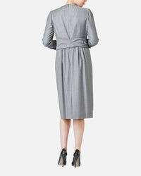 Stretch Chambray Wrap Style Dress