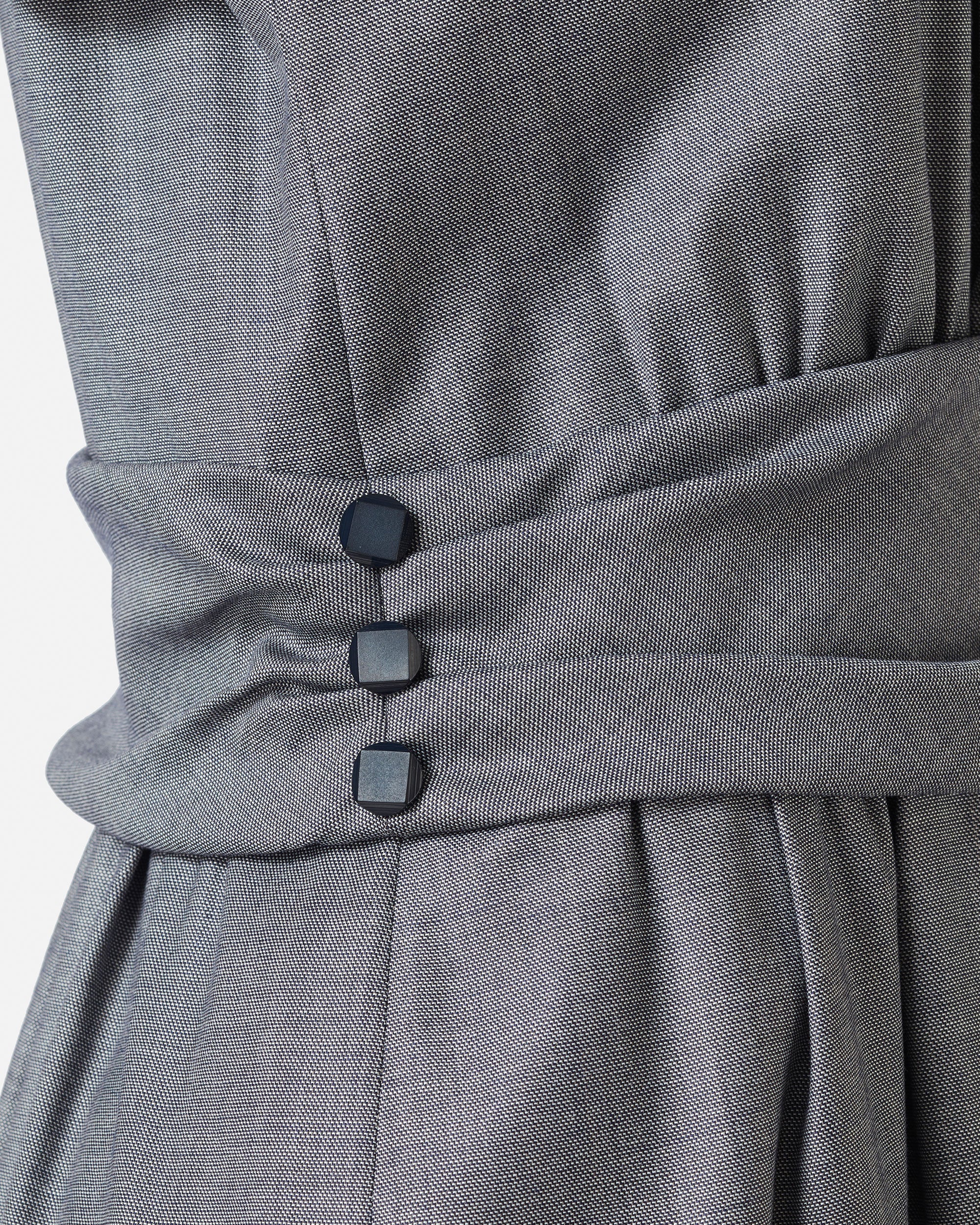 Stretch Chambray Wrap Style Dress