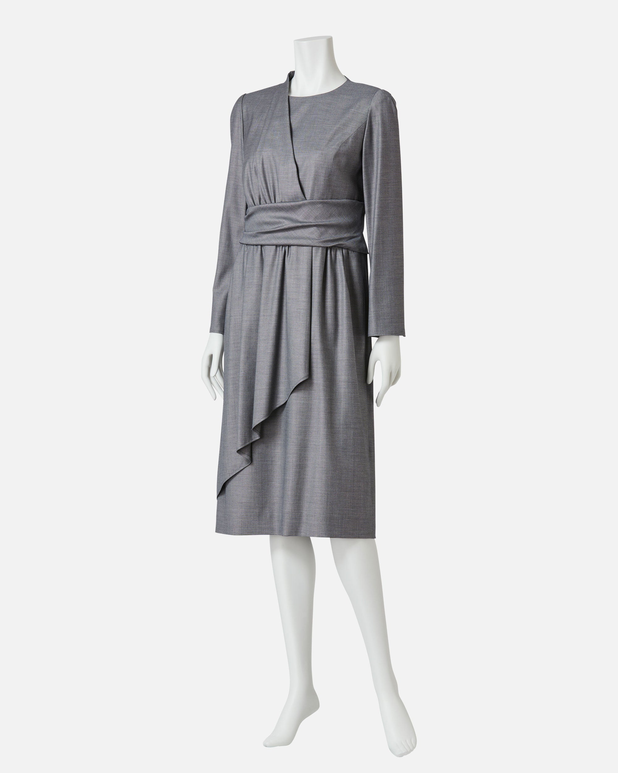 Stretch Chambray Wrap Style Dress