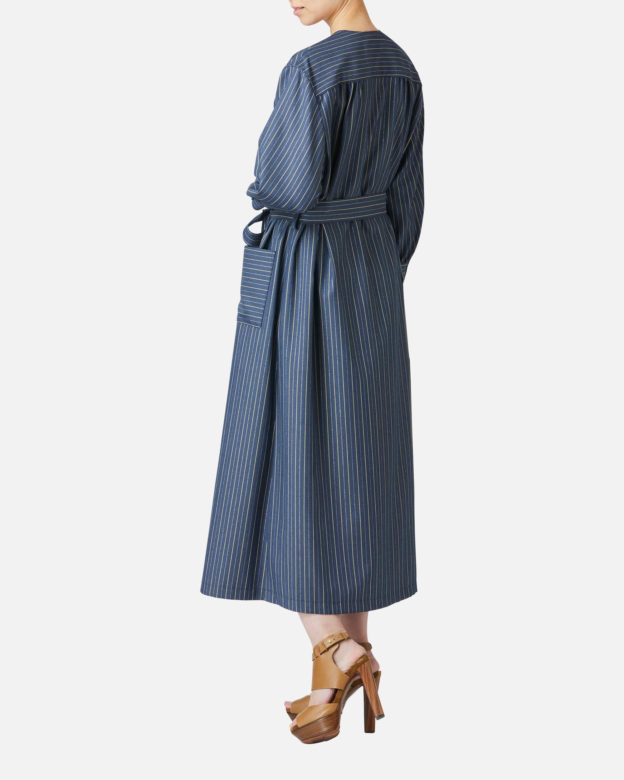 Striped Stretch Twill Dress