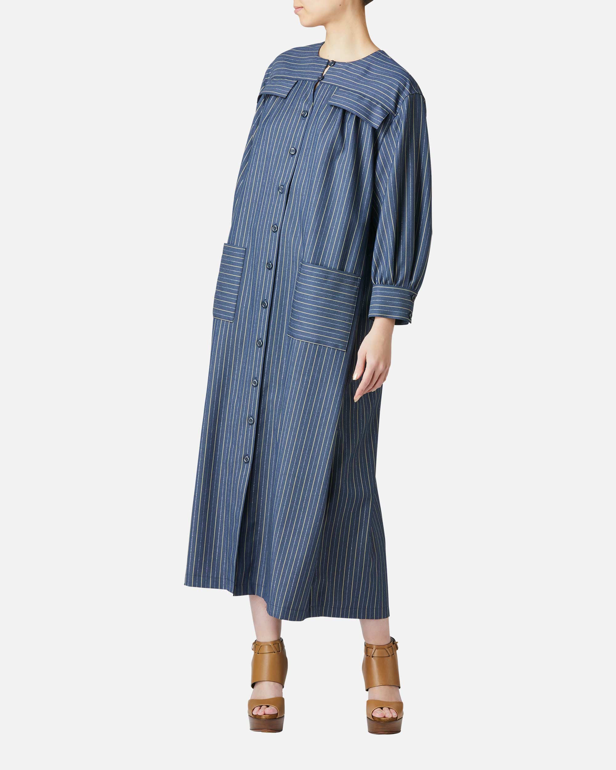 Striped Stretch Twill Dress