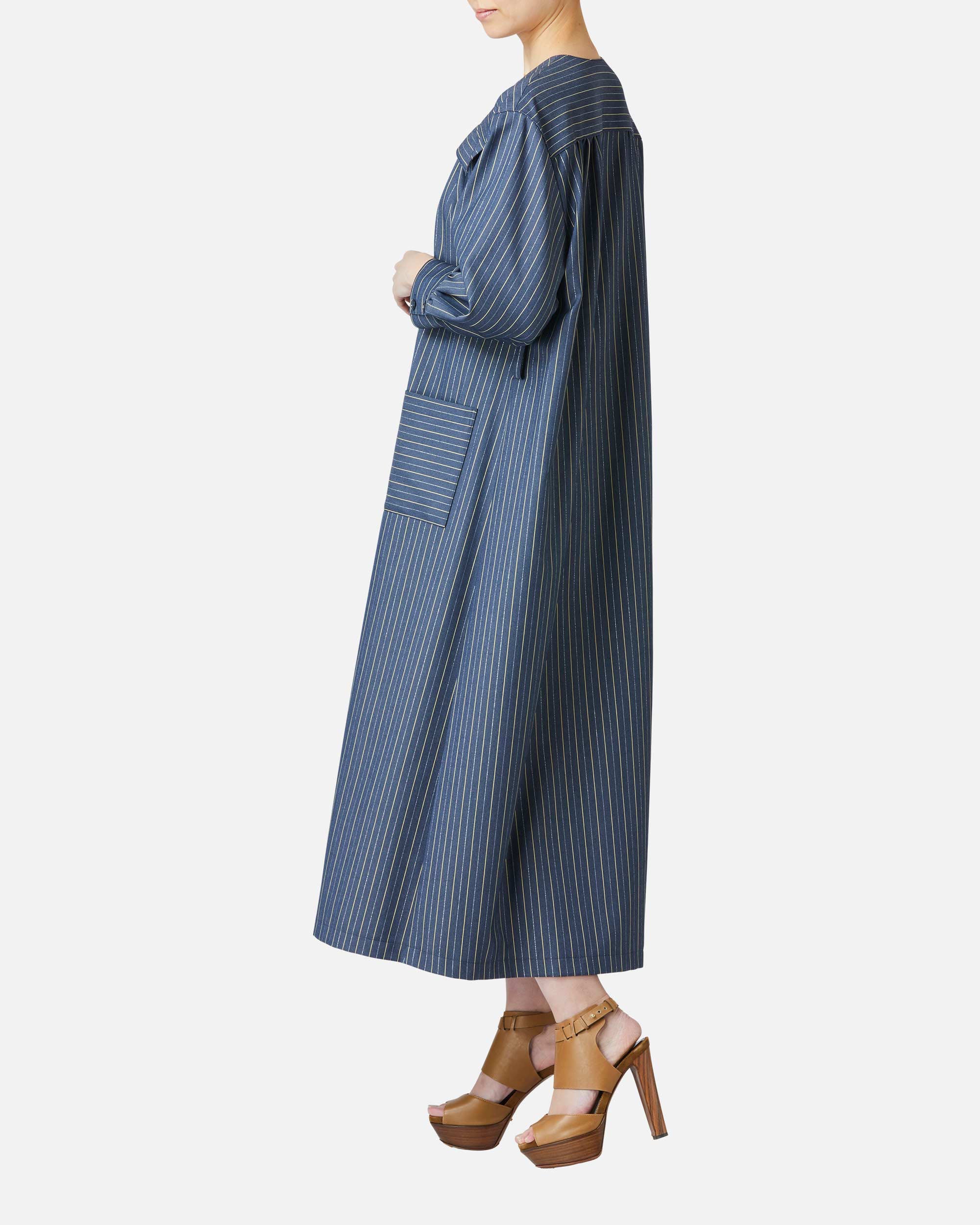 Striped Stretch Twill Dress