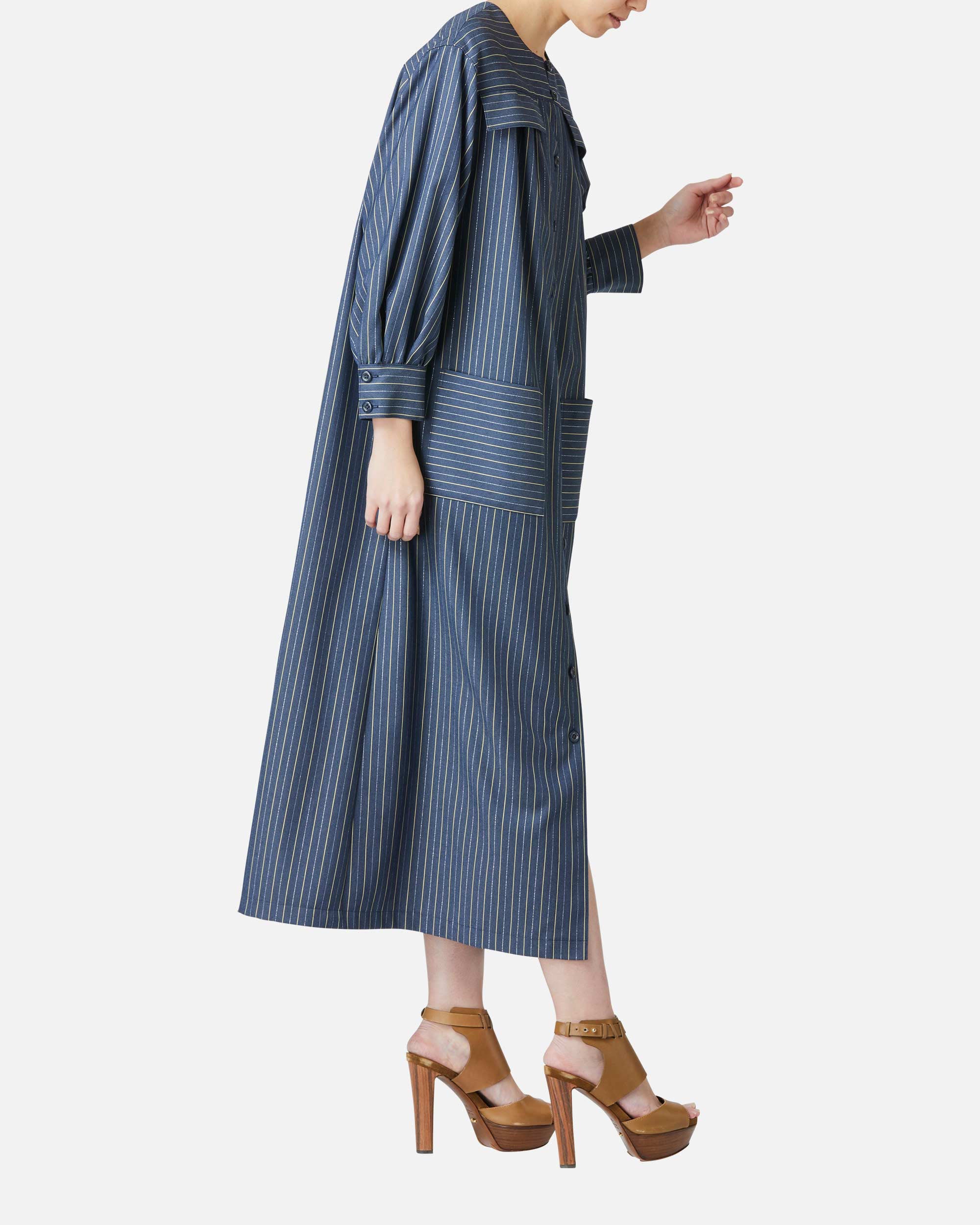Striped Stretch Twill Dress