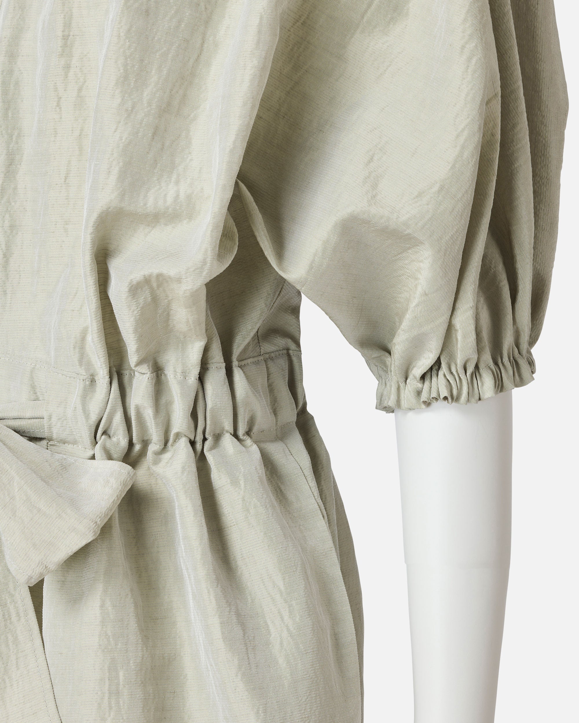 Gathered Waist Dress with Ribbon