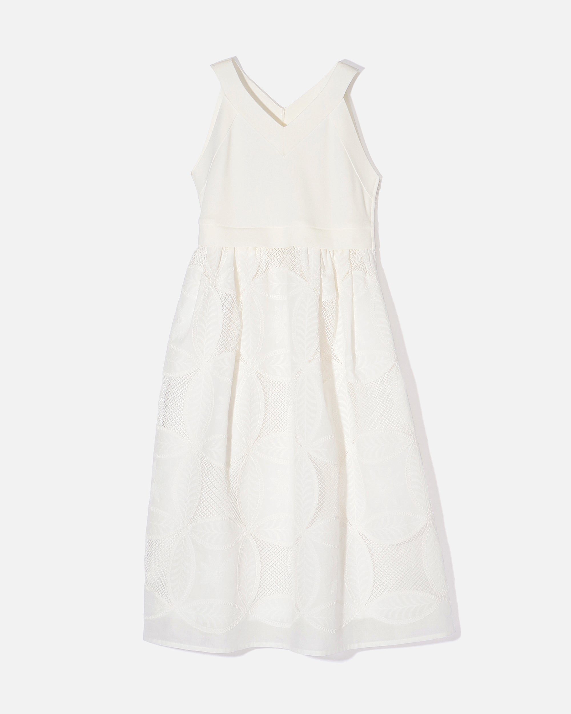 Knit × Cotton Lawn Embroidery Summer Dress