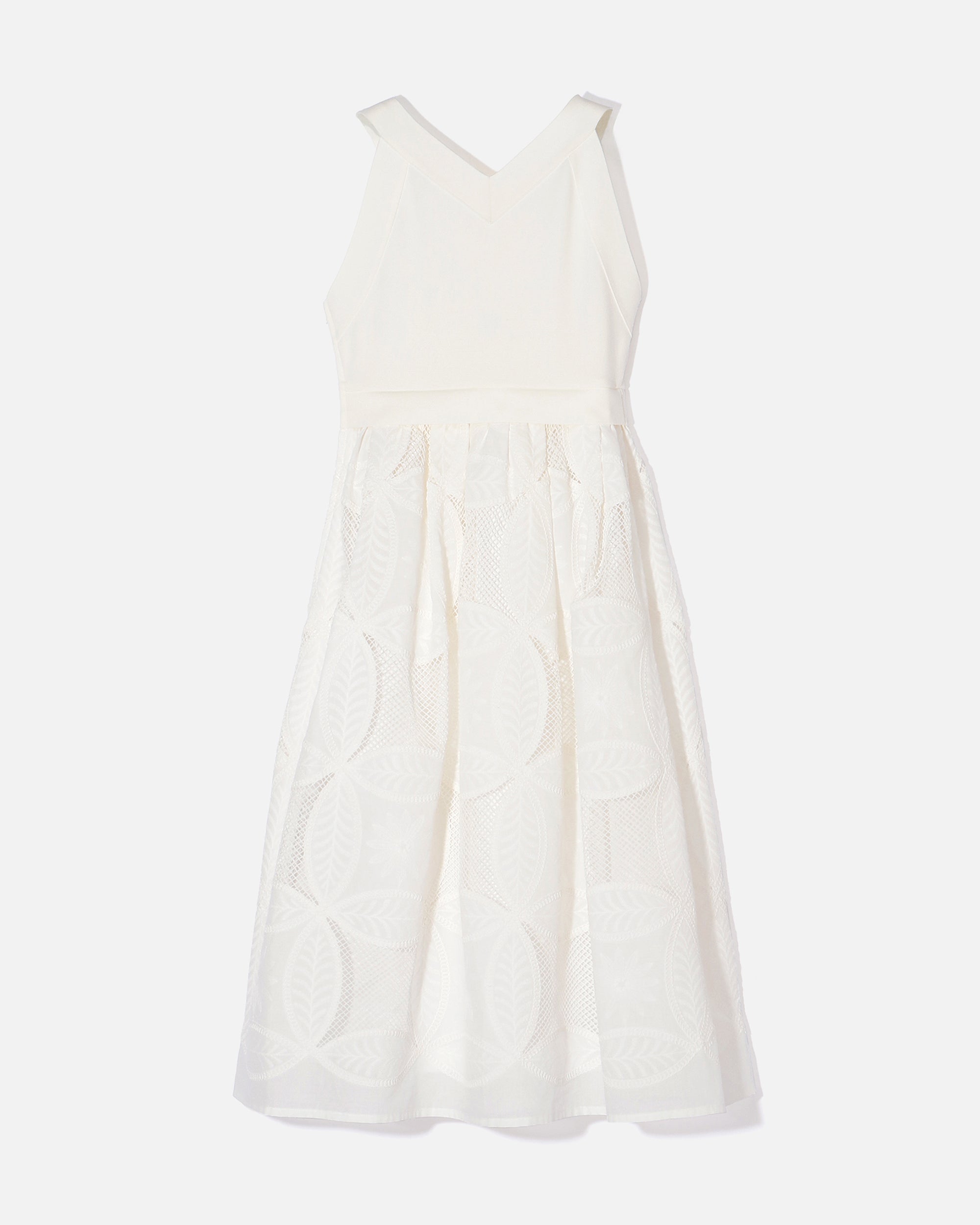 Knit × Cotton Lawn Embroidery Summer Dress