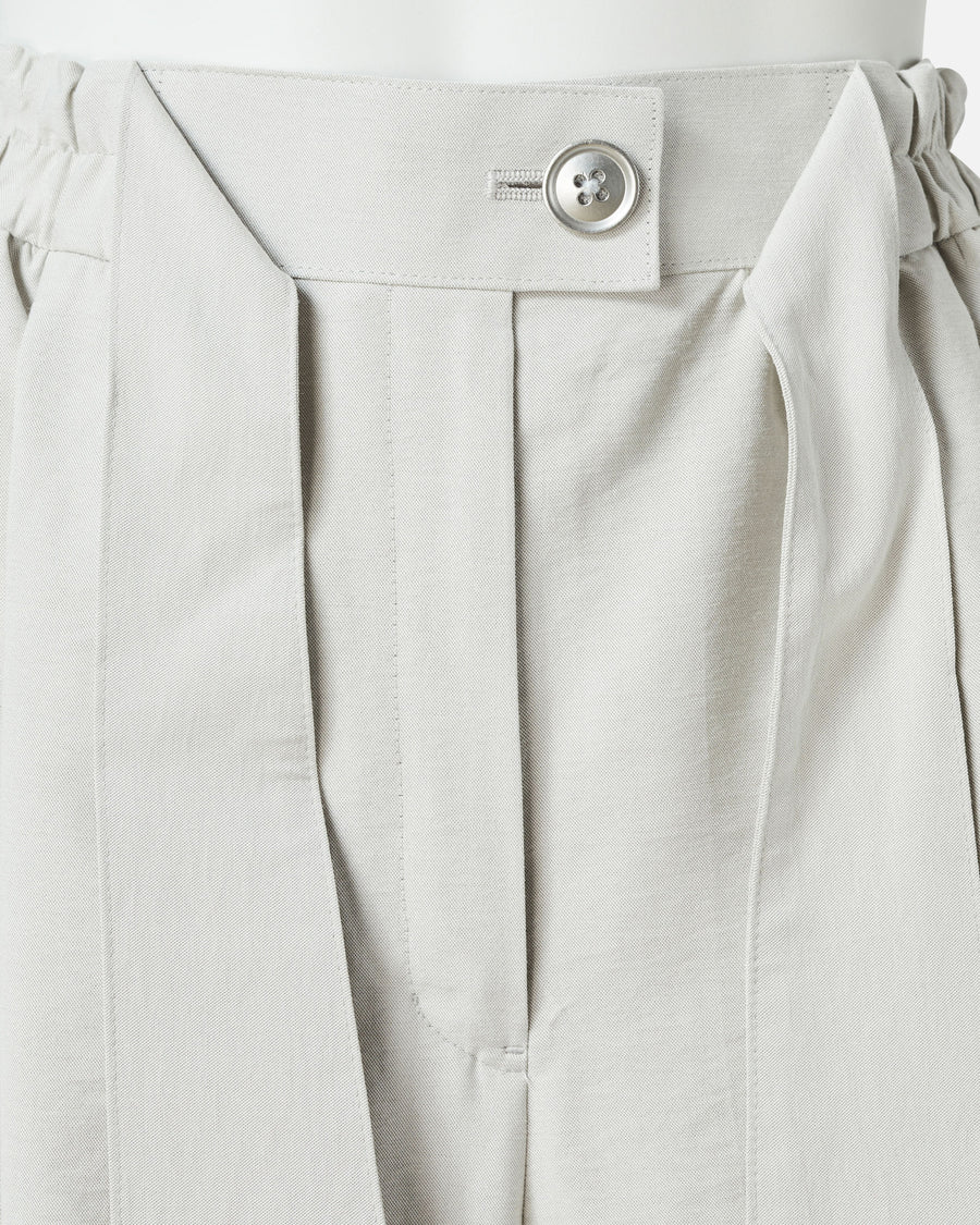 Gathered Waist Pants with Ribbon