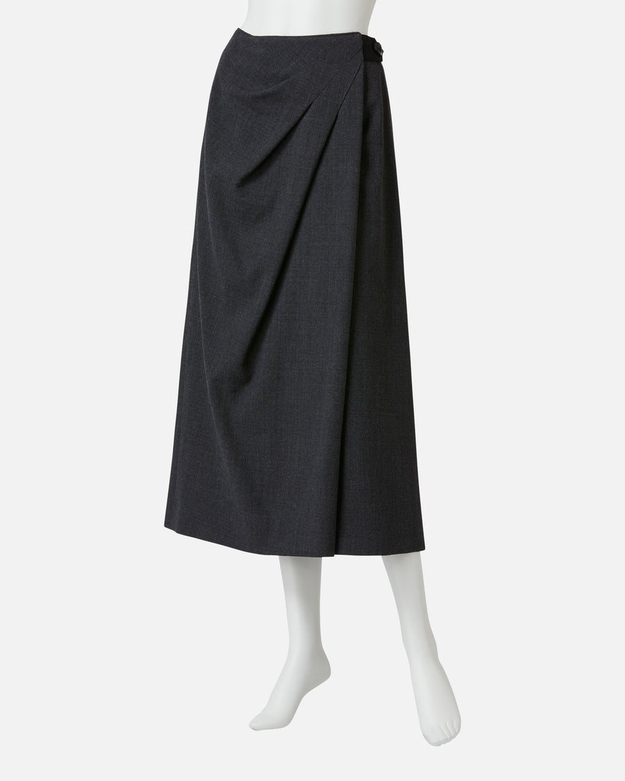 Stretch Crepe Wrap Style Skirt