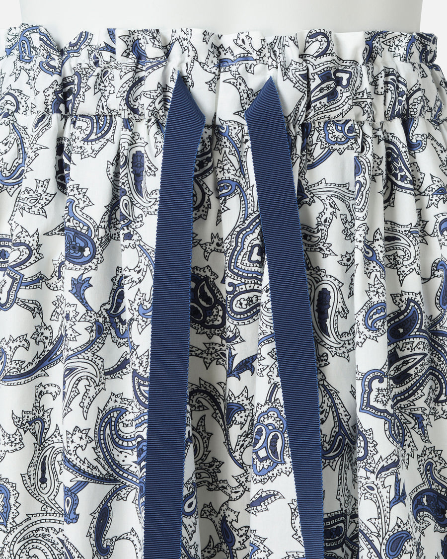 Paisley Print Gathered Skirt