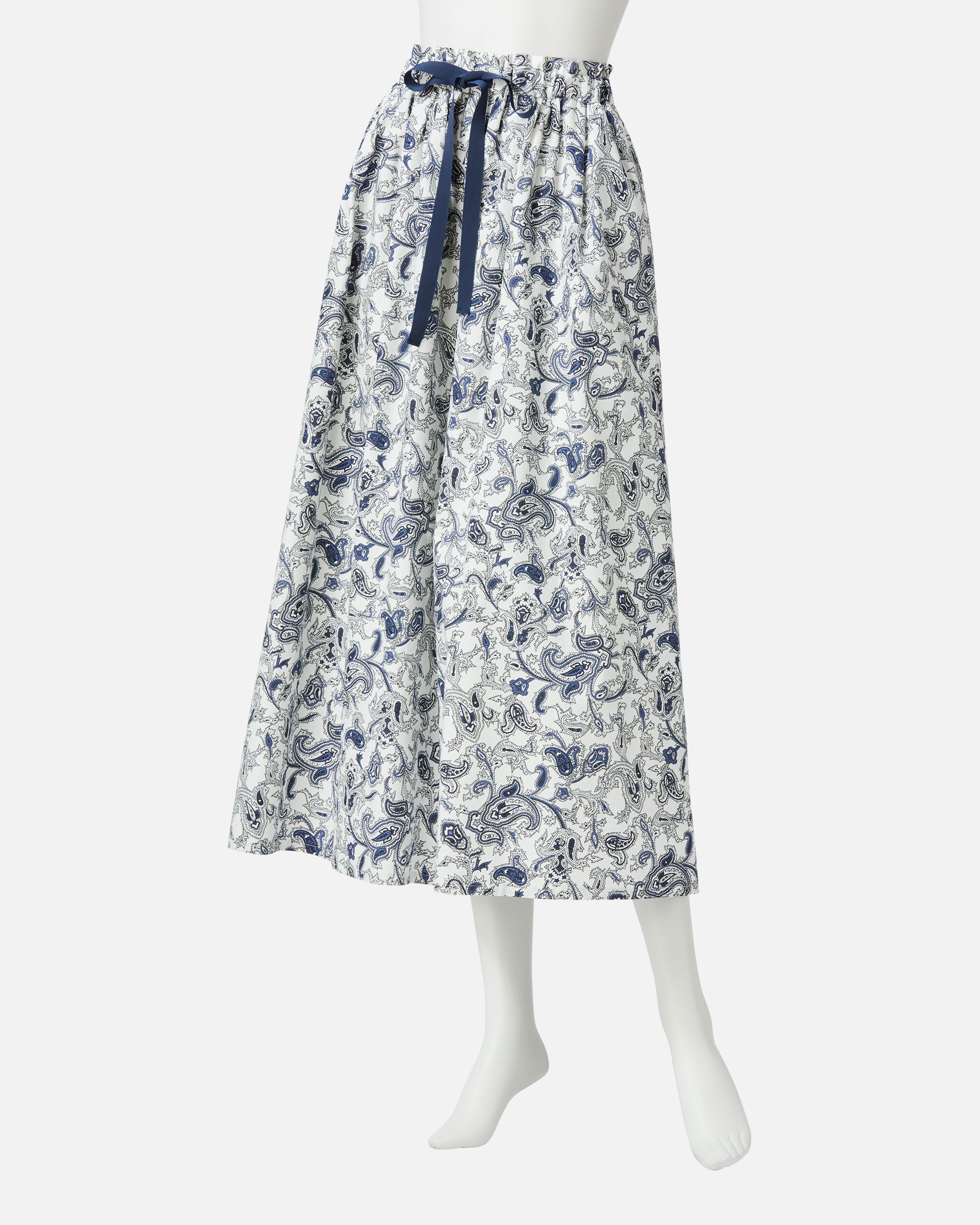 Paisley Print Gathered Skirt