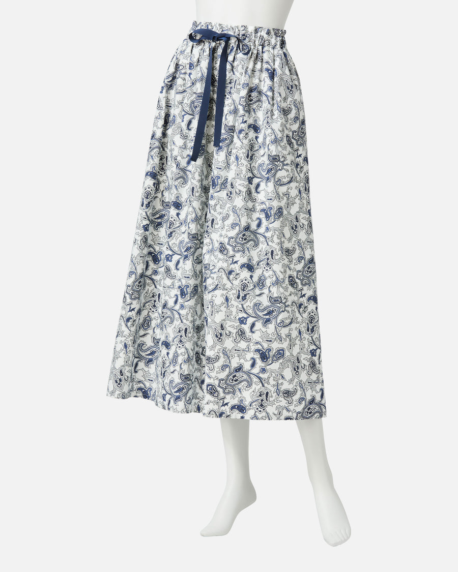 Paisley Print Gathered Skirt