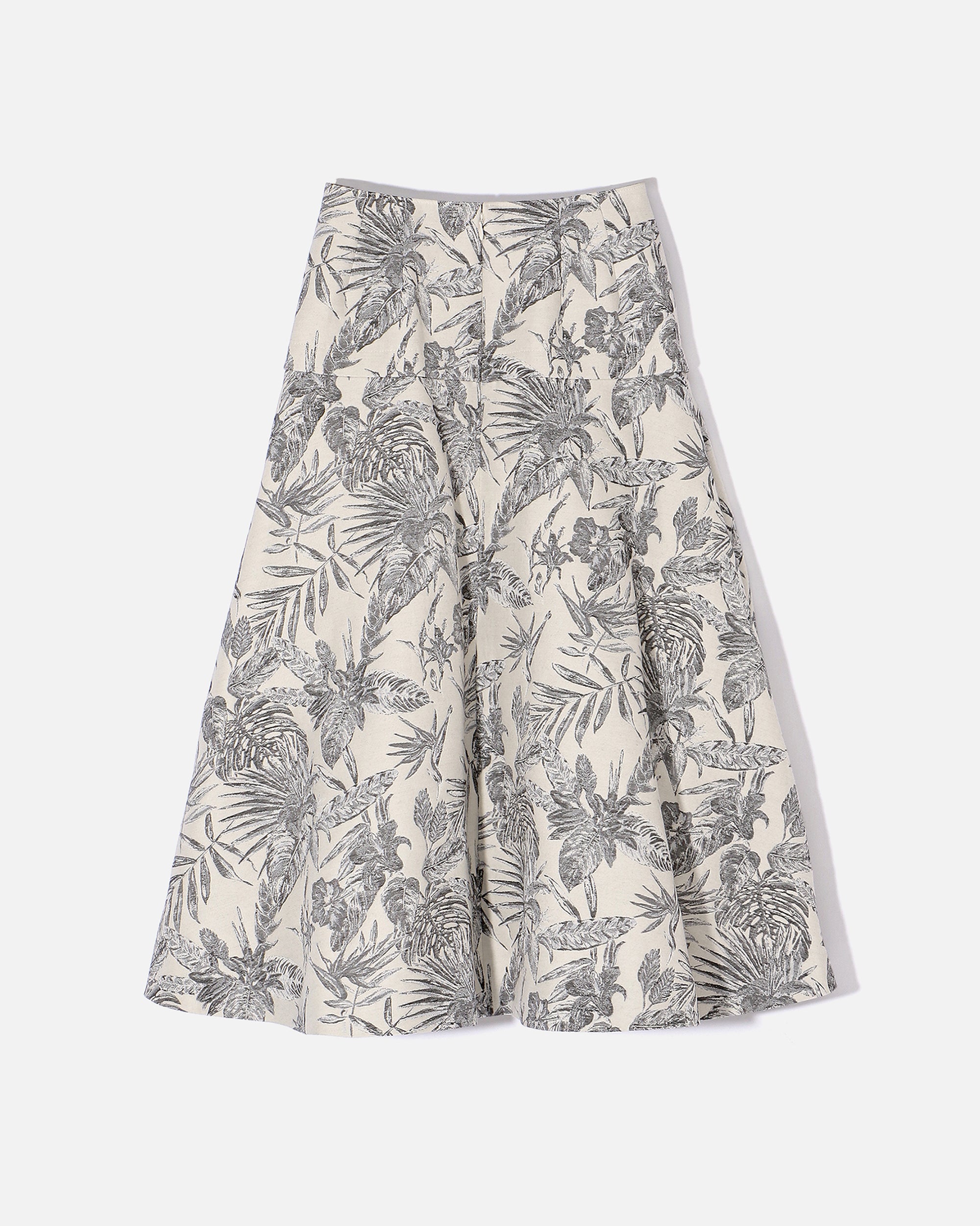 Cotton Polyester Jacquard Flared Skirt