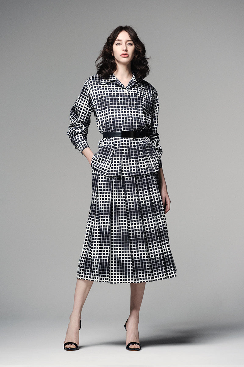 Satin pleated skirt