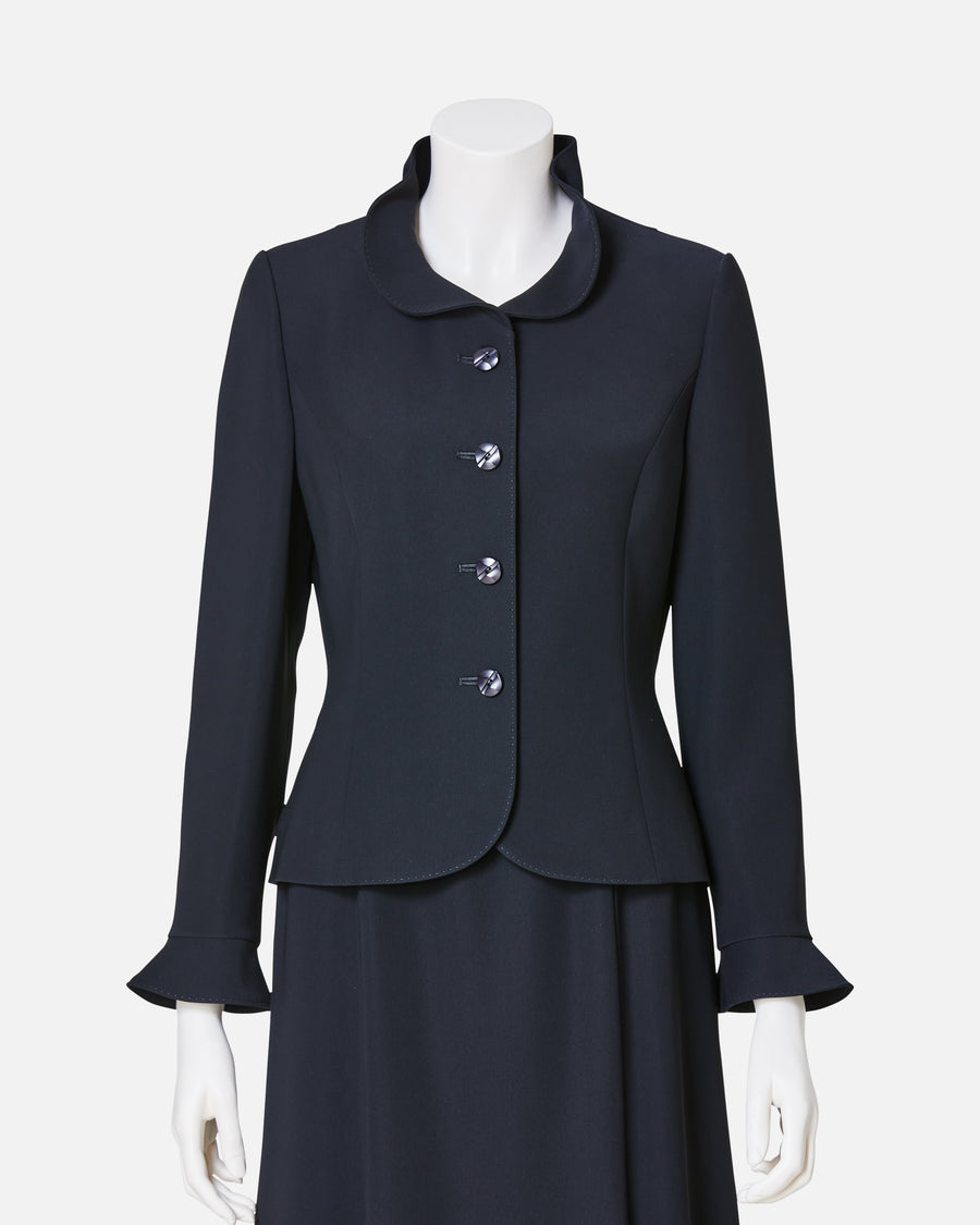 Frill Collar Black Jacket
