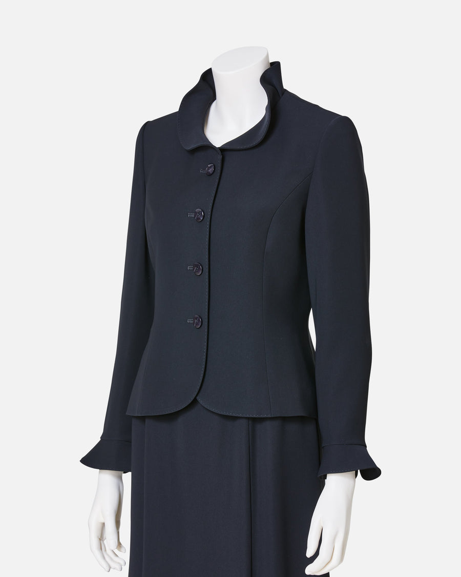 Frill Collar Black Jacket