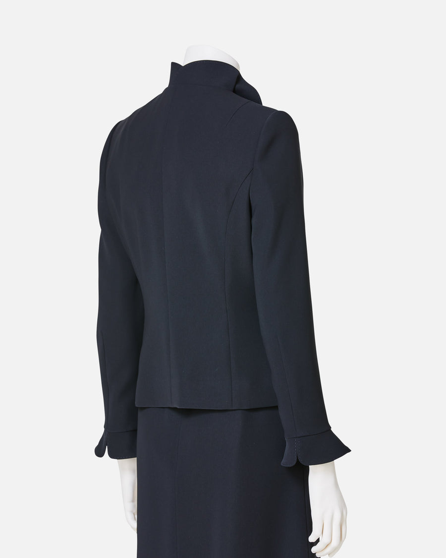 Frill Collar Black Jacket