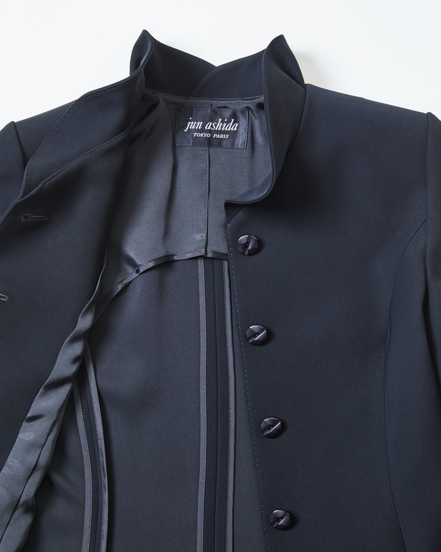 Frill Collar Black Jacket